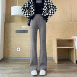 All-matching Straight Casual Fleece And Thick Slightly Flared Wide-leg trouser Pants For Women