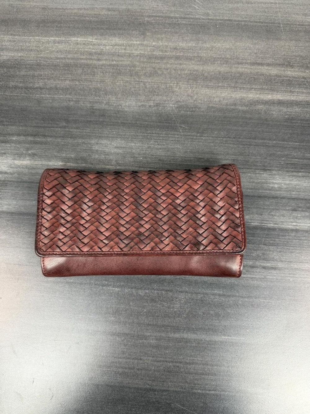 Women's Leather Basket Weave Purse 