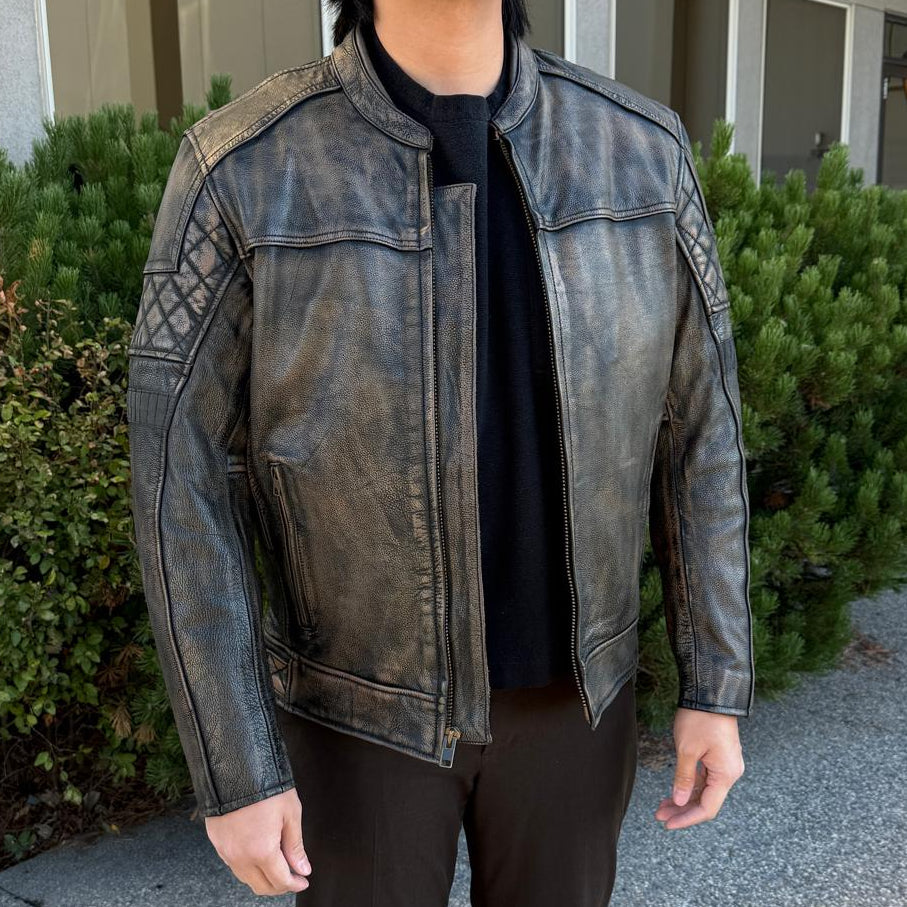 Unik International Men's Reflective Stripe Motorcycle Jacket 