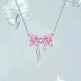 Women's Bow Zircon Necklace S925 Sterling Silver Clavicle Chain - EX-STOCK CANADA