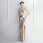 Colorful Sequin Sling Split Sheath Long Dinner Party Dress EX-STOCK Canada 