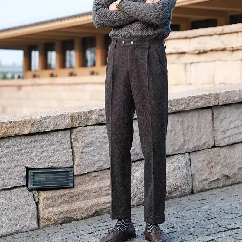 Woolen Draping Straight leg business office Work trouser for men - EX-STOCK CANADA