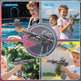 Children playing with water guns in various outdoor settings.