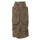 Three-dimensional Camouflage Zipper Pocket Side Slit  pencil Midi Cargo Skirt - EX-STOCK CANADA