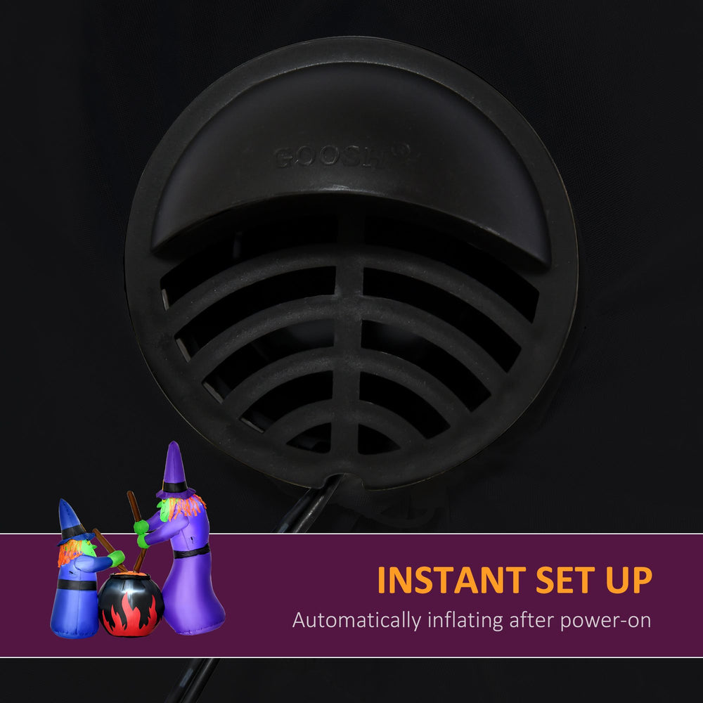 Outdoor Yard Colorful 5.5ft Blow Up Inflatable Halloween Two Old Witch And Magical Potions Decoration With LED For Indoor Outdoor House Party Display EX-STOCK Canada 