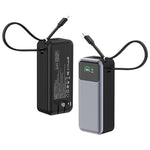 65W GaN 10000mAh Power Bank with AC Plug, Black & Grey 4