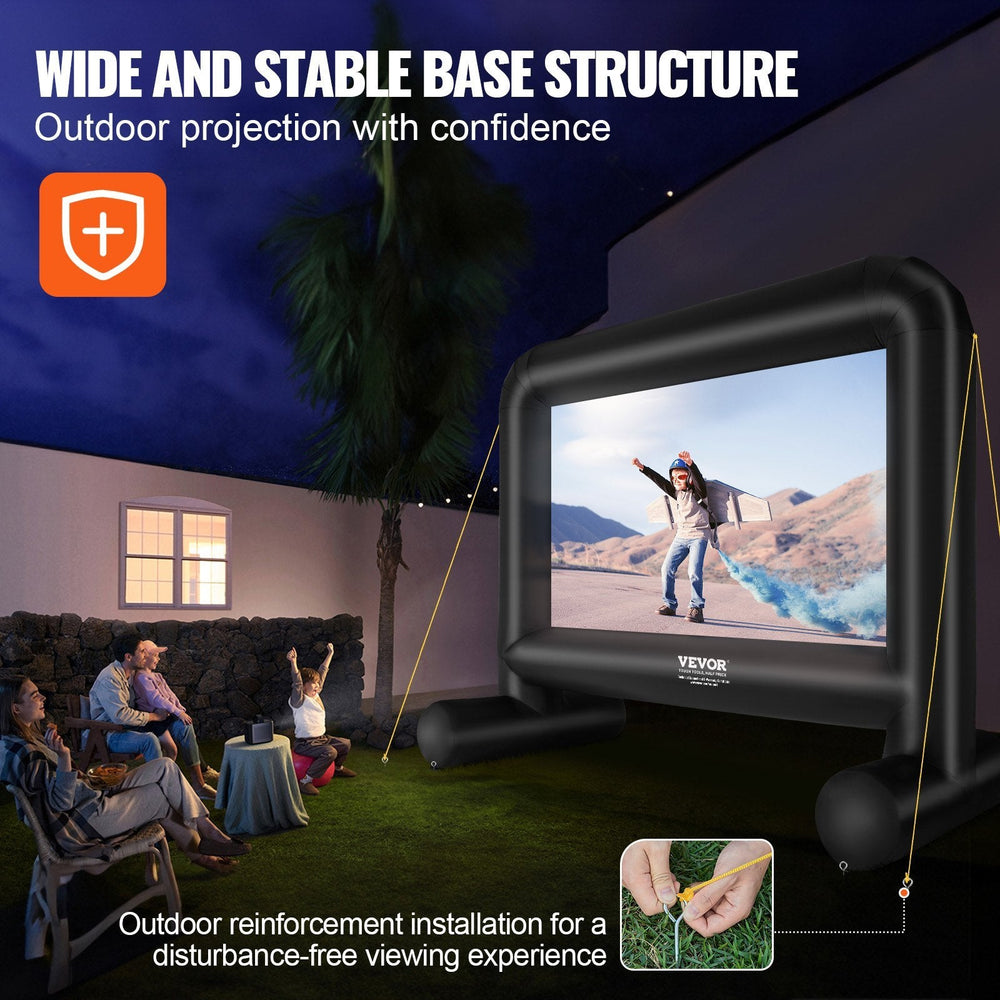 Inflatable Movie Screen, 16 FT Inflatable Projector Screen For Outside With Blower And Carrying Bag, Front Rear Projection, Oxford Fabric Blow Up Screen For Outdoor Parties Backyard Movie Nig EX-STOCK