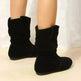 Round Toe Flat Boots Fashion Solid Color Suede Mid-calf Boot Winter Warm Shoes For Women - EX-STOCK CANADA