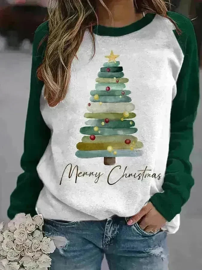 Christmas Tree 3D Digital Printing Women's Pullover Sweatshirt - EX-STOCK CANADA