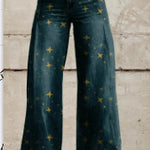 New 3D Thermal Transfer Speaker Simulation Denim Trousers Loose Pants All-matching 