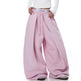 Women's Embroidered Balloon-Leg Sweatpants – Pleated Ultra-Wide Drawstring Pants | Gray, Pink & Gray Green