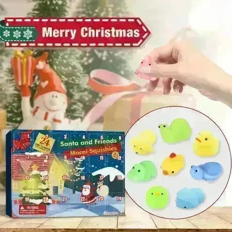 Dowmoo Christmas Pinch Joy Advent Calendar Blind Box, 24 Boxes Christmas Surprise Blind Box Rubber Animal Toys - EX-STOCK CANADA