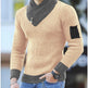 Independent Station Casual Slim Knit Pullover Long-sleeved Scarf Collar Sweater Men's EX-STOCK Canada 