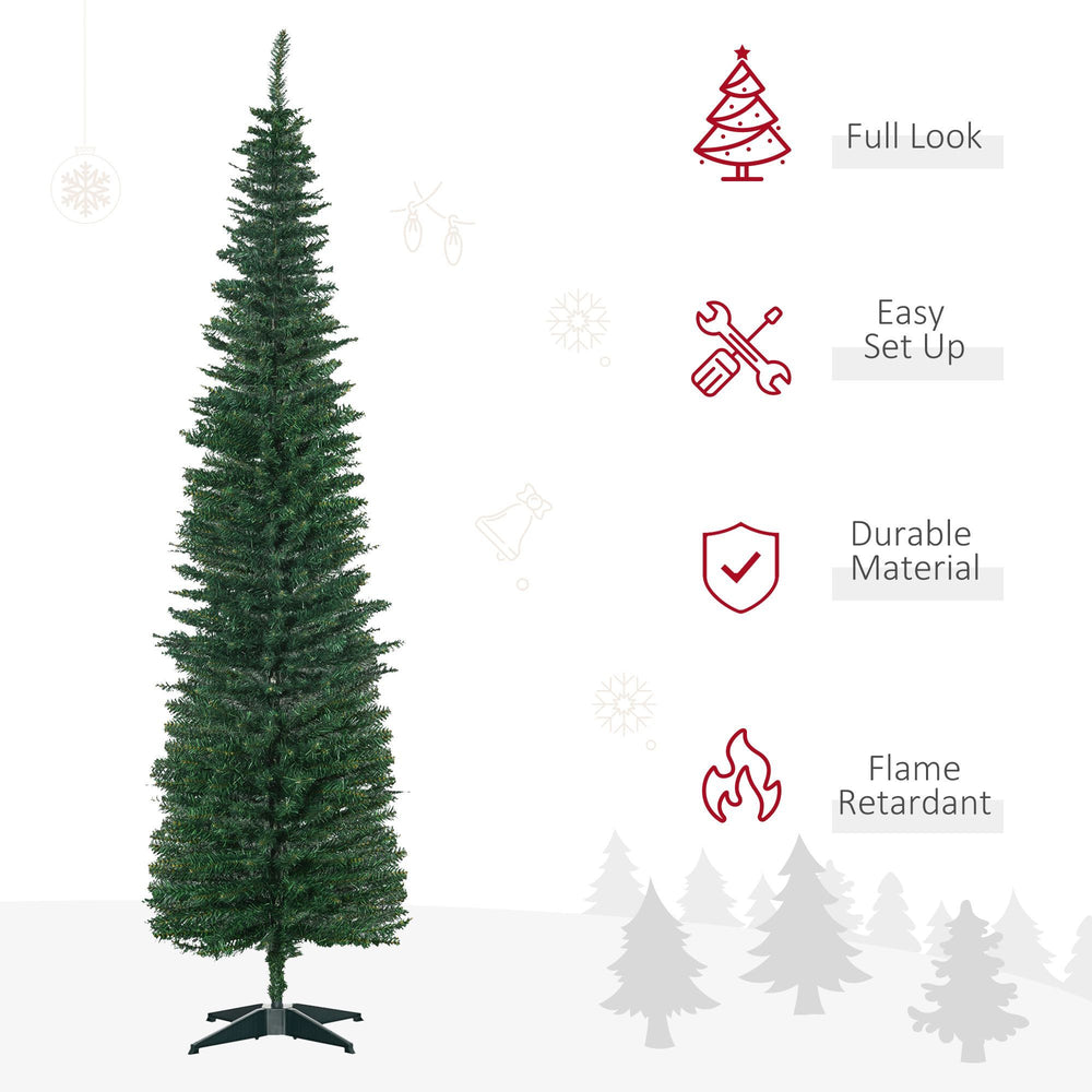 7' PVC Slim Pencil Artificial Christmas Tree 390 Branch Tips EX-STOCK Canada 