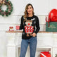 Funny Deer Christmas Sweater Round Neck Pullover Women - EX-STOCK CANADA