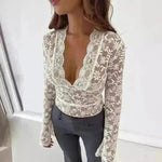 Flores encaje de manga larga top y2k moda top bottoming top para mujeres top de encaje casual para mujeres