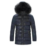 Men's Faux Fur collar Cotton padded Thick Long Puffer Winter Jacket