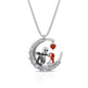Halloween Moon-shaped Skull Necklace With Rhinestones Couple Love Clavicle Necklace Men And Women Jewelry Accessories EX-STOCK