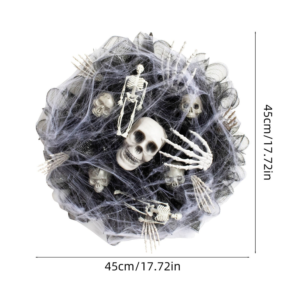 Halloween Black Mesh Skull Garland Party Layout Props EX-STOCK