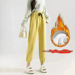Fleece-lined Casual Harem Drawstring sweat Pants For Women - EX-STOCK CANADA