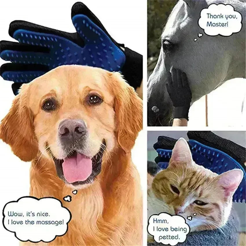 Silicone Pet Hair Removal Glove Comb Pet Grooming Gloves Brush - EX-STOCK CANADA