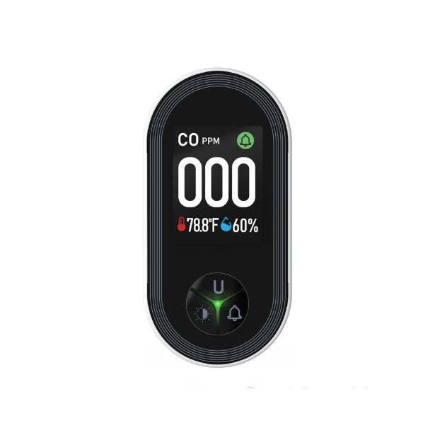 Digital CO2 monitor with display on a white background