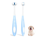 Ultra Soft Nano Bristles Dog Toothbrush Pet Dental Care Kit 3 Sided Design For Easy Teeth Cleaning Suitable For All Dogs,for Your Pet's Sensitive Teeth And Gums 