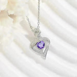 Rose Heart-shaped Necklace With Rhinestones Fashion Everlasting Flower Love Necklace For Women Valentine's Day Gift