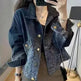 Black Retro Leopard Print Denim Jacket For Women - EX-STOCK CANADA