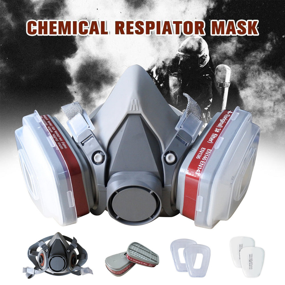 7in1 Half Face Gas Mask Facepiece Spray Painting Respirator Reusable Safety Suit For 6200 With Filter Chemical And Other Work Protection EX-STOCK