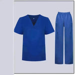 Women Nurse Uniform Female Hospital Nurse Costume V Neck Top Pants Set Nursing Uniforms Women Scrubs Set for Beauty Salon Massaging Workwear - EX-STOCK CANADA