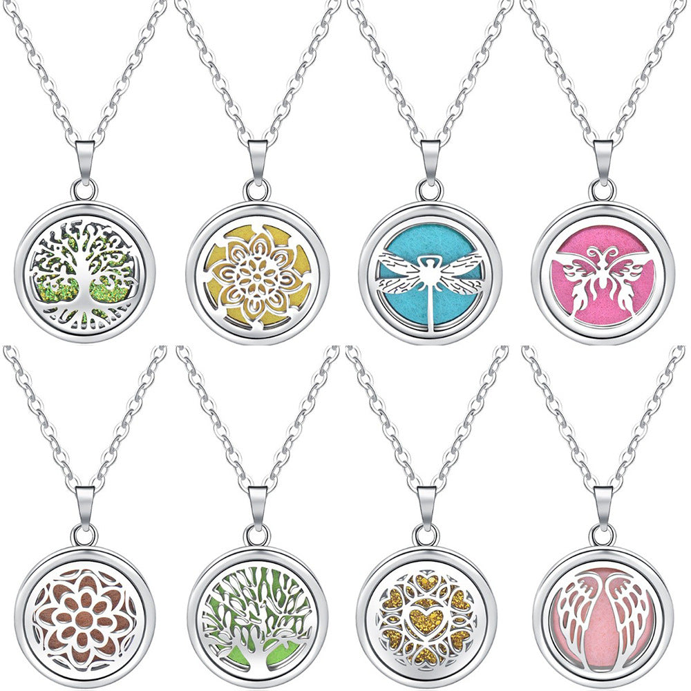 Open Round Hollow Perfume Box Necklace - EX-STOCK Canada