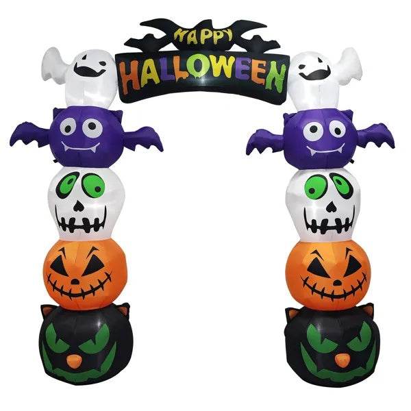8.2 FT Cute Halloween Inflatables Pumpkin Archway Outdoor Decoration, Giant Blow Up Yard Arch Decorations With Built-in LED Lights For Holiday Party Front Yard Lawn Garden Decor - EX-STOCK Canada
