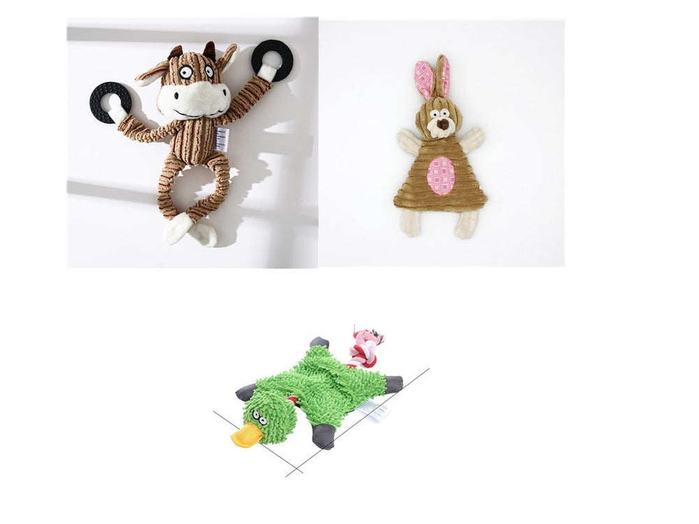 Pet Toy Donkey Shape Corduroy Chew Toy For Dogs Puppy Squeaker Squeaky Plush Bone Molar Dog Toy Pet Training Dog EX-STOCK Canada 