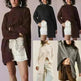 Stylish Cashmere Pullover Front Split Winter Tunic tops for Women - EX-STOCK CANADA