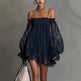 Long-Sleeve Lace Boat Neck Slip Dress