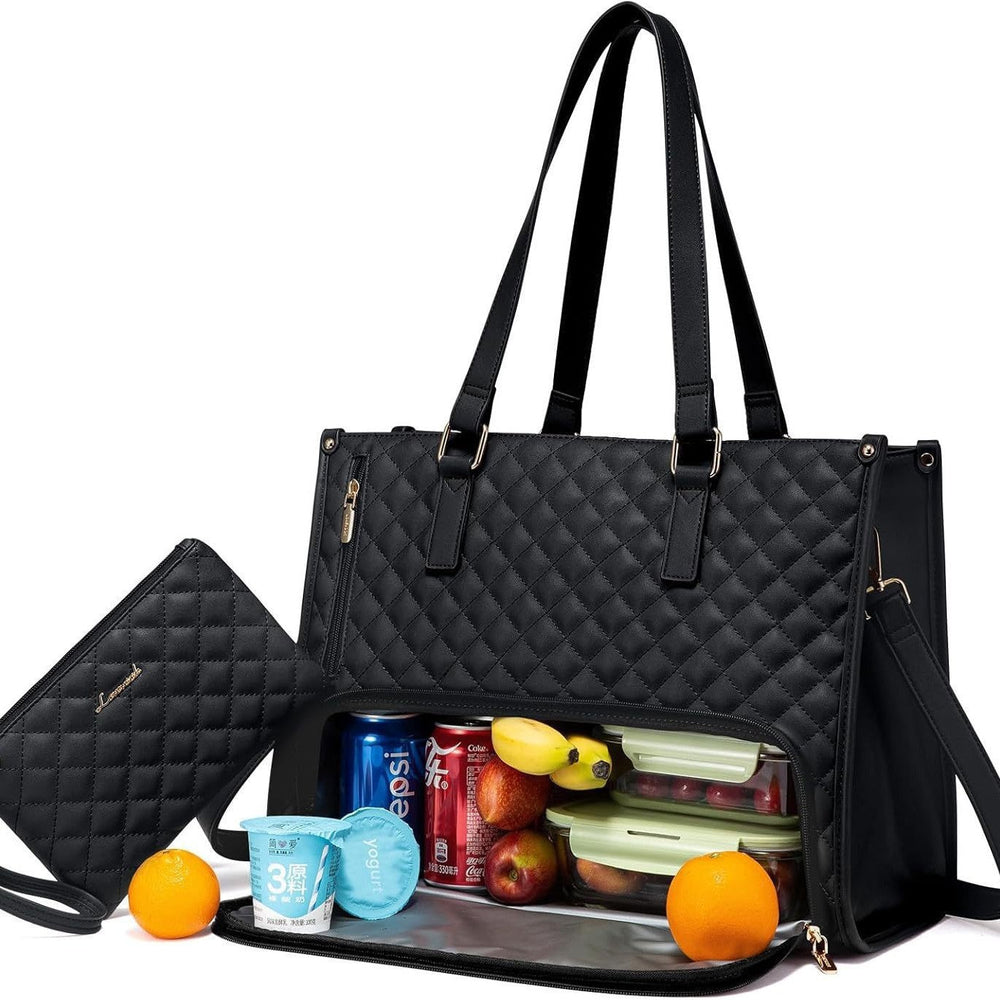 Convenient Commute New Lunch Bag Women's Insulated Lunch Box Women's Leak-proof Large Purse Diagonal Computer Storage EX-STOCK