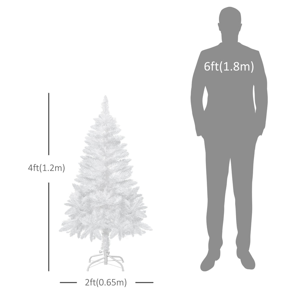 4ft Artificial Christmas Tree With Pine Realistic Branches, Auto Open, For Indoor Decoration, White EX-STOCK Canada 