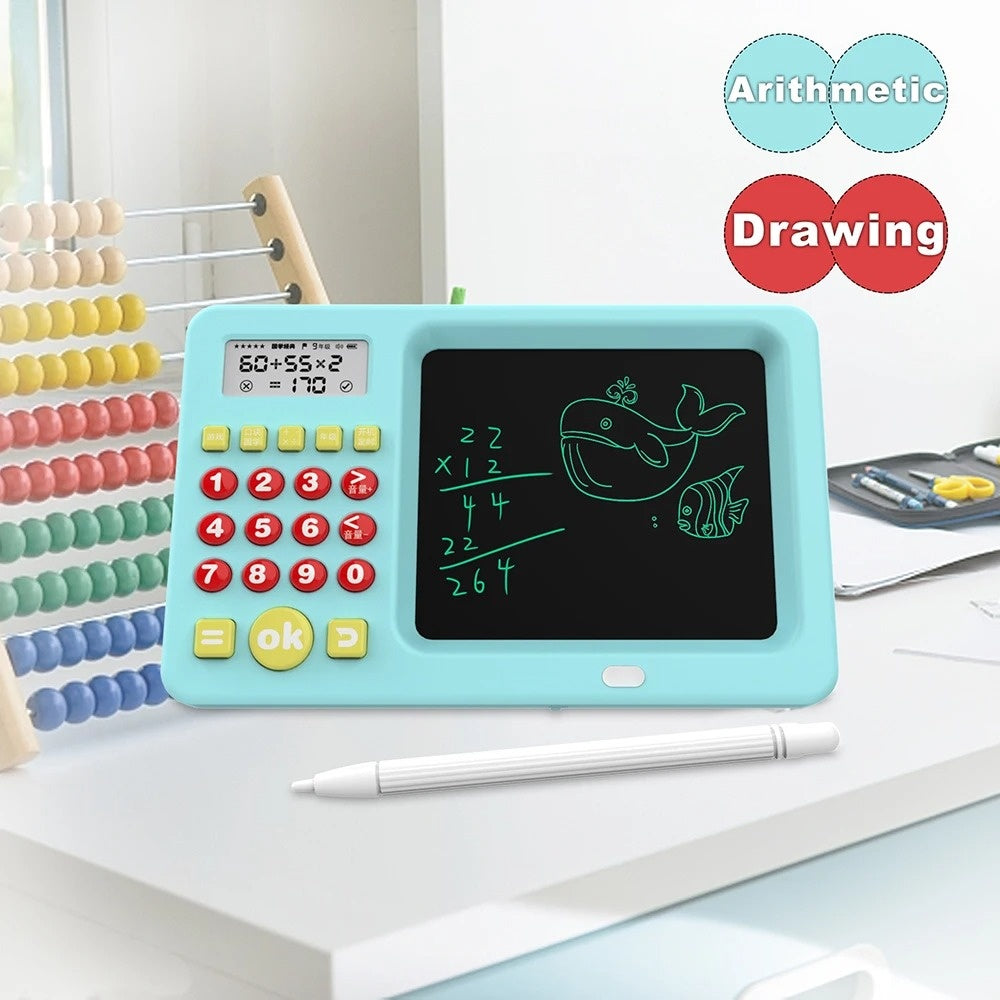 Kids Oral Math Calculator Toy – Addition, Subtraction, Multiplication & Division Training Machine (Blue, Pink, Yellow)
