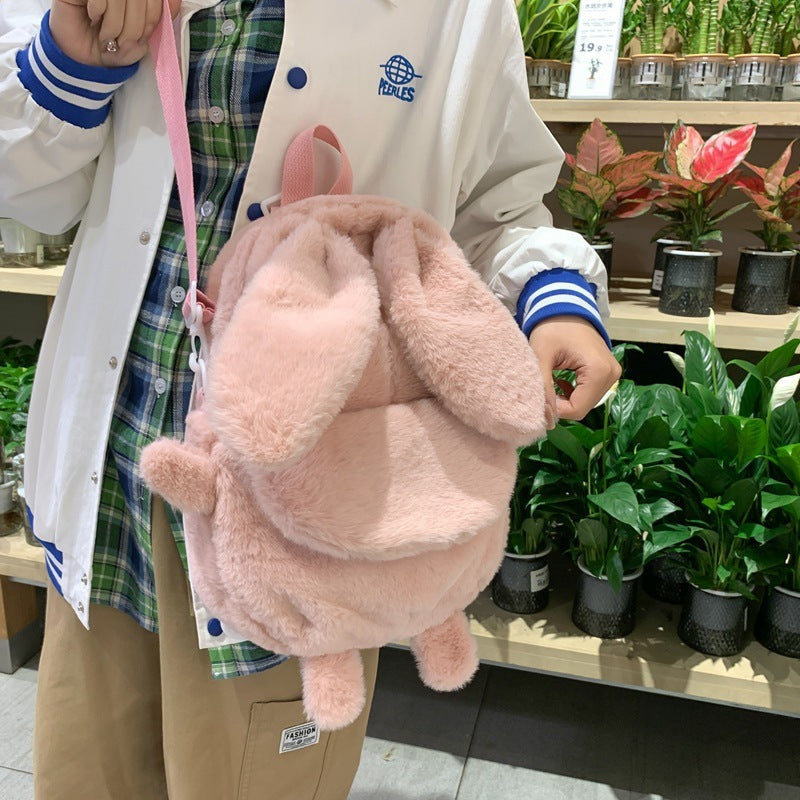 Autumn And Winter Plush Backpack With Large Capacity EX-STOCK
