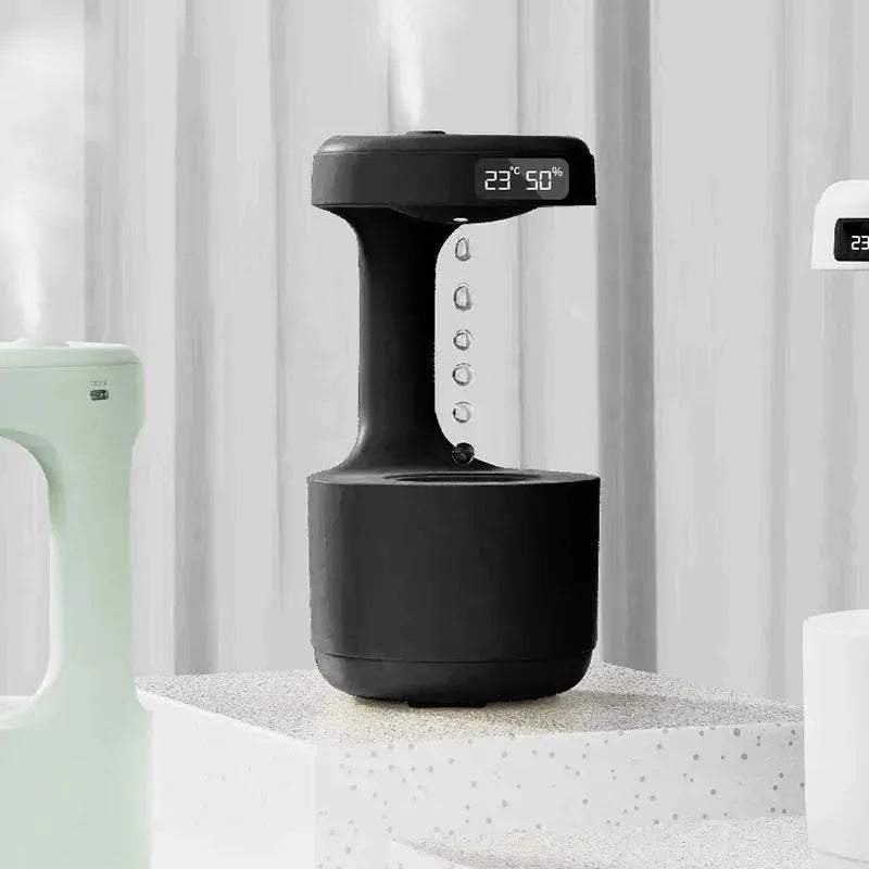 Bedroom Anti-Gravity Humidifier With Clock Water Drop Backflow Aroma Diffuser Large Capacity Office Bedroom Mute Heavy Fog Household Sprayer - EX-STOCK CANADA