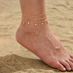 Bohemian Multi-Layer Anklet Set – Cross, Heart & Charm Designs