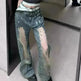 Retro Washed Ripped Baggy Jeans Pant For Women Summer Hollow Out - EX-STOCK CANADA