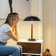 High Quality Hotel European Modern Bed Side Nightstand Decorative Led Table Desk Lamp, Cosmiclume Black Umbrella Shaped Table Lamp - Walnut - Bronze 110V EX-STOCK