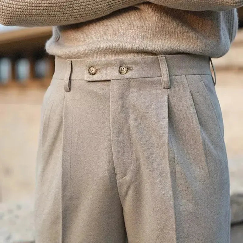 Woolen Draping Straight leg business office Work trouser for men - EX-STOCK CANADA
