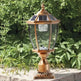 Vintage Gold Solar Pillar Headlight With Dimmable LED 1-Pack Outdoor Landscape Pathway Light - EX-STOCK CANADA