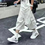 All-matching Loose Straight Cargo Cropped Baggy Pants Casual Trendy - EX-STOCK CANADA