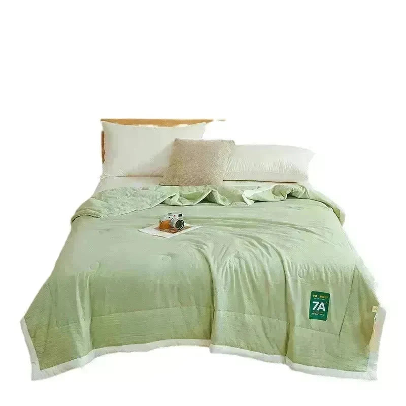 Washable Raw Cotton Summer Cooling Quilt Sage duvet cover - EX-STOCK CANADA
