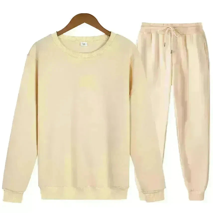 Autumn Winter  street fashion Plain Crew neck Sweatsuit for men - EX-STOCK CANADA