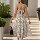 Women's Striped V-Neck Backless Tie Strap Beach Dress - Sexy Elegant Summer Maxi Dress EX-STOCK